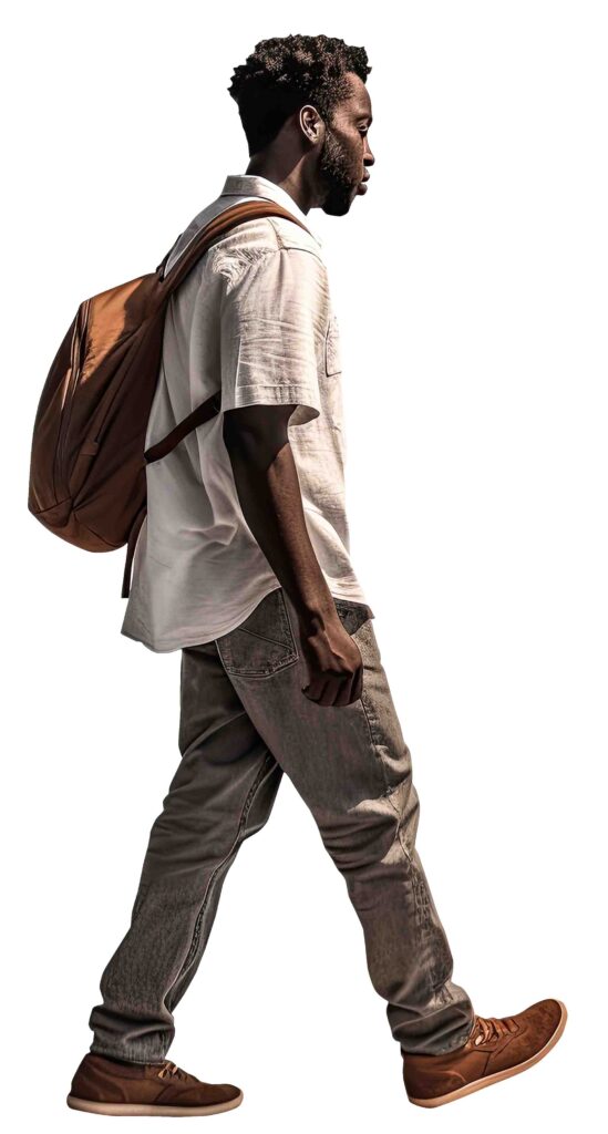 African Man Profile Walking Backpack