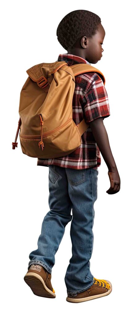 African Boy Schooler Standing Backpack