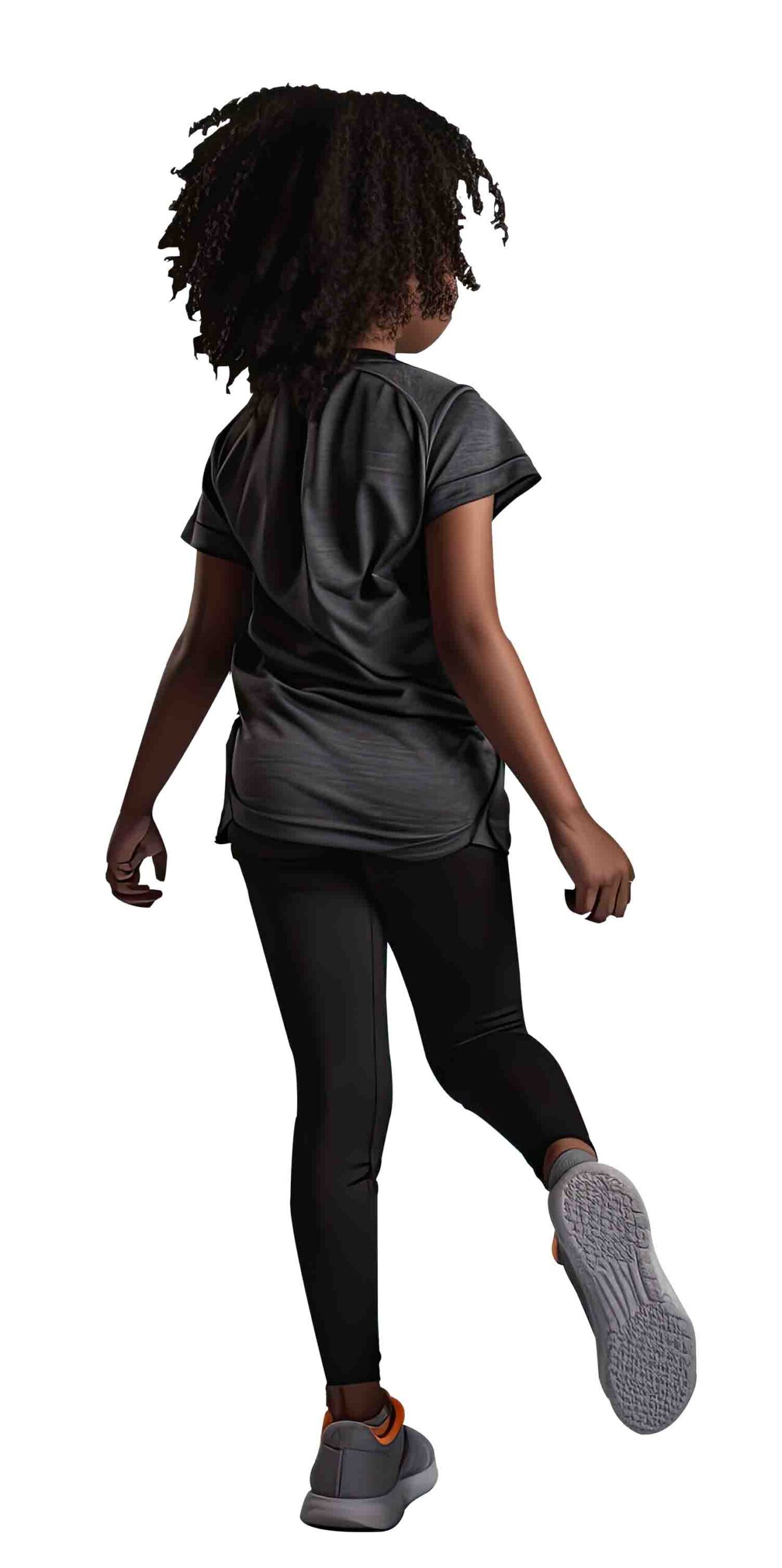 African Girl black jogging back