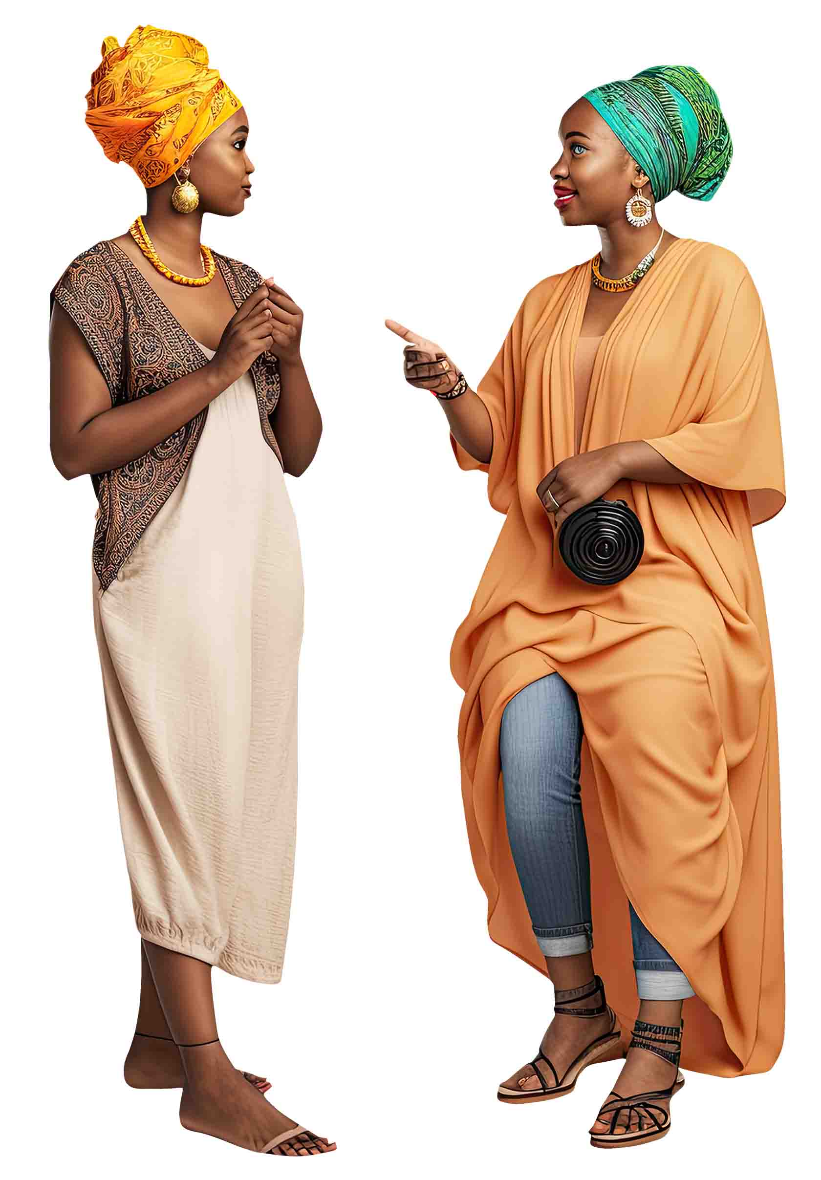 Two African Women Talking Cutout