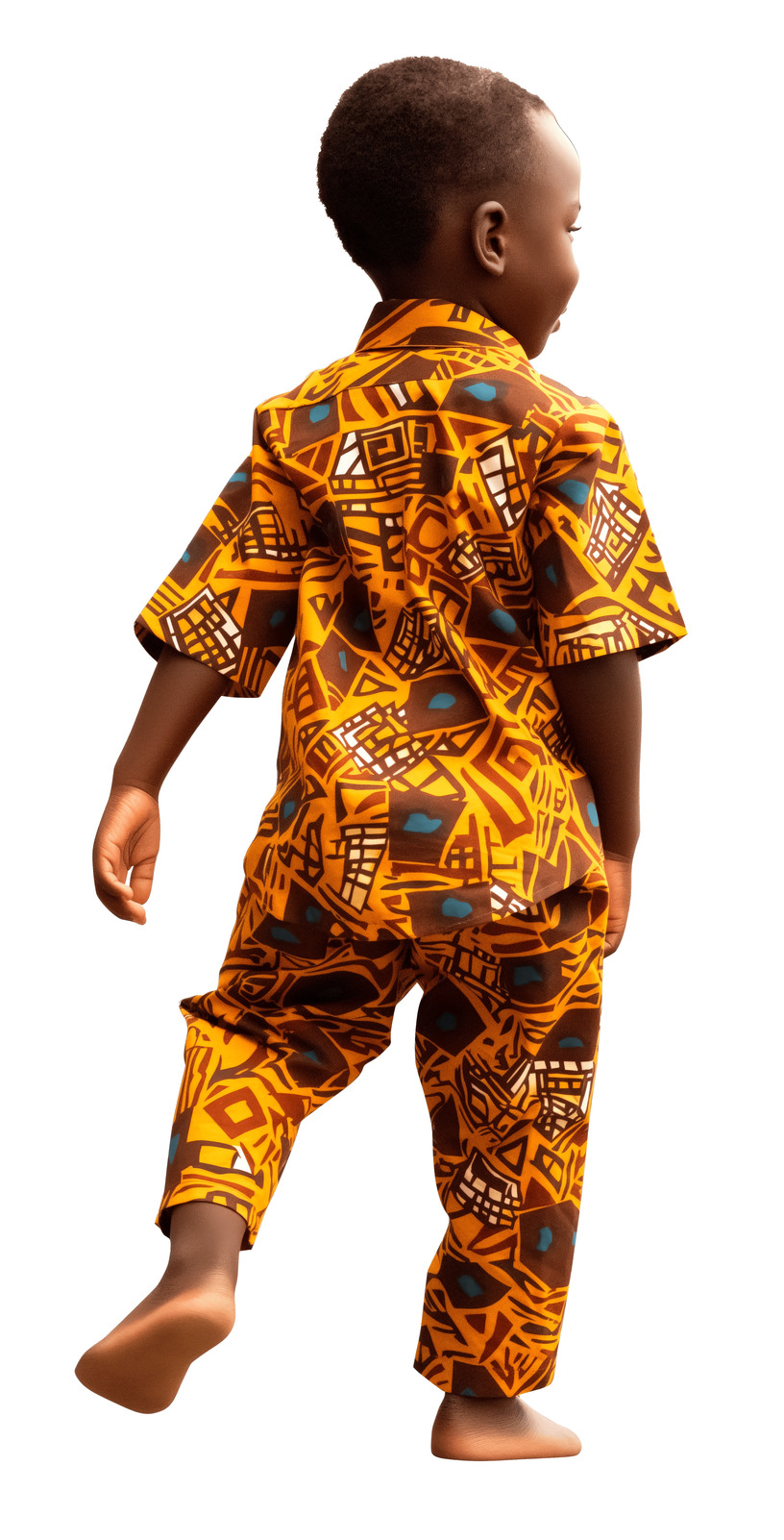 African little kid in traditional attire looking away