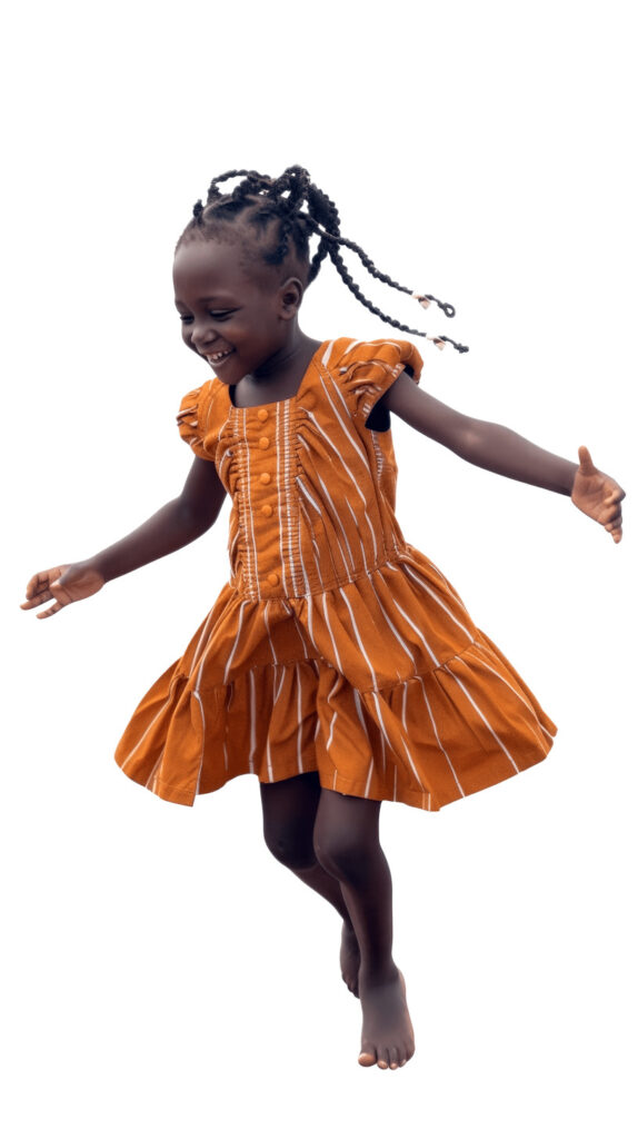 african little girl playing