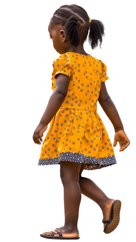 african little girl walking away cutout png