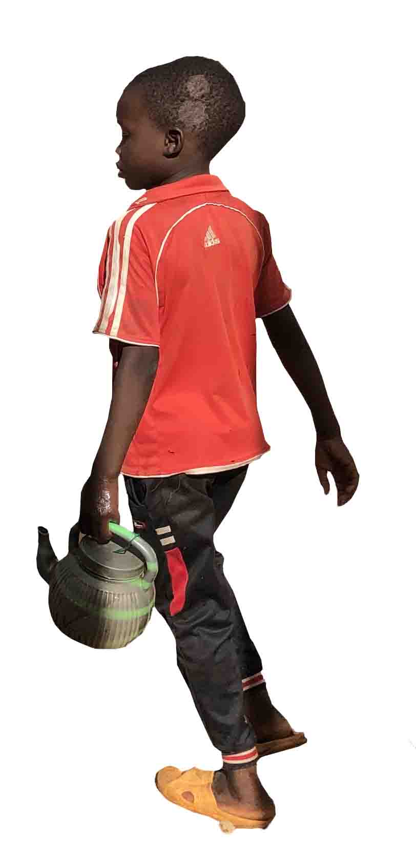african kid with kettle