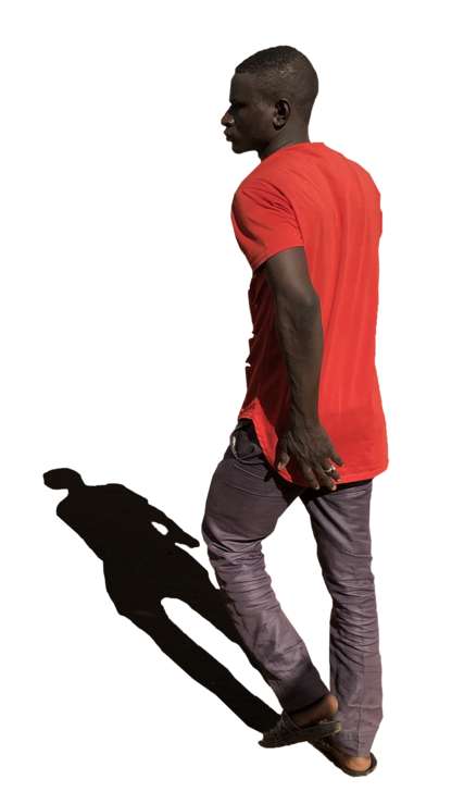 Young African Man Walking Away