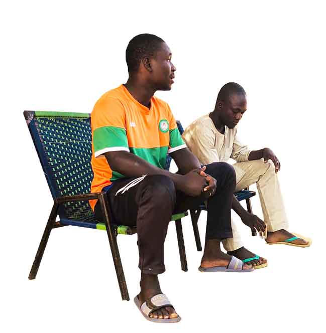 2 African Men Sitting on chairs