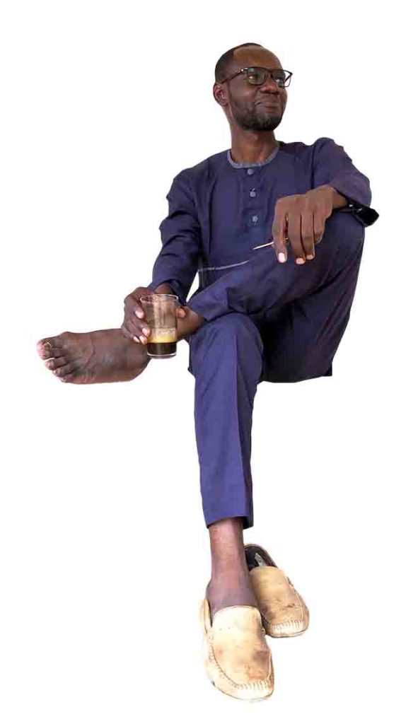 African Man sitting with coffee cup